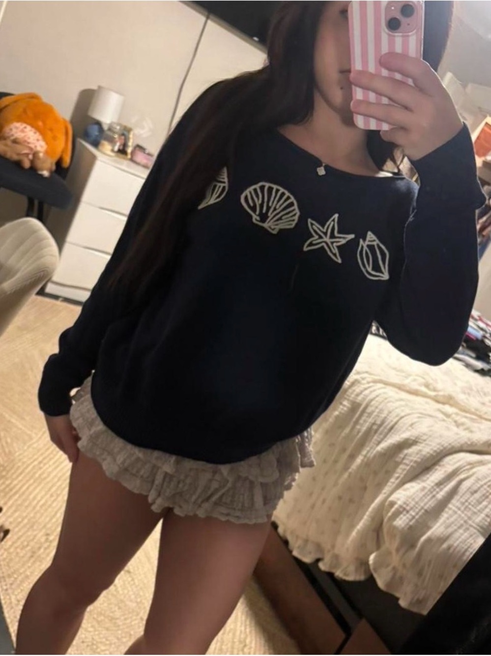 Aeropostale Navy Knit Crewneck Sweater